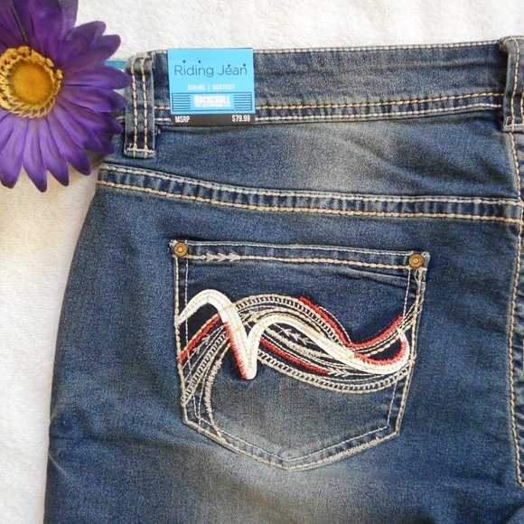 New ROCK & ROLL Cowgirl Jeans 34x32 Low Rise Bootcut Denim - Picture 7 of 10